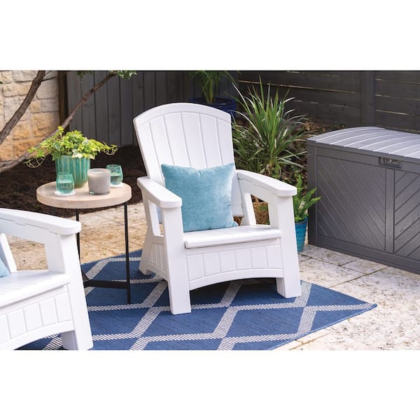 Suncast Ice Cube White Plastic Adirondack Chair BMAC1000CB - The