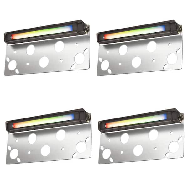 200 Lumens Low Voltage Bronze Integrated LED RGB Color Changing Hardwired Step Light Stair Light, 12-24V 4-Pack