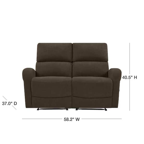 Furniture of America Chapmin 69.5 in. Dark Brown Faux Leather 2-Seat  Loveseat with Cup Holders IDF-9906-LV - The Home Depot