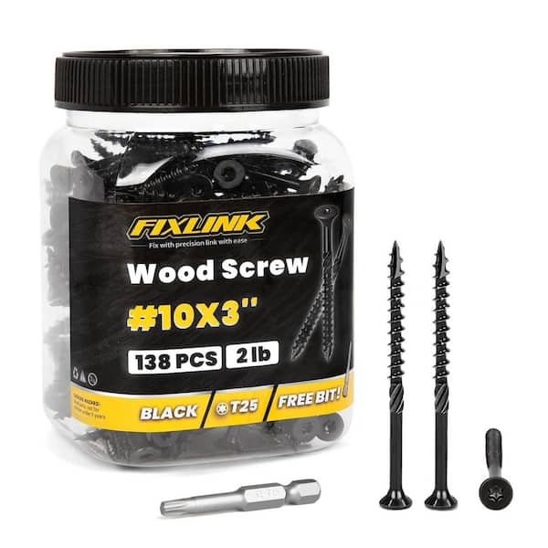 Epoxy Coated Rust Resistant Outdoor Deck Screws 3 in. T25 Star Torx Drive 138-Pack for Wood Fence