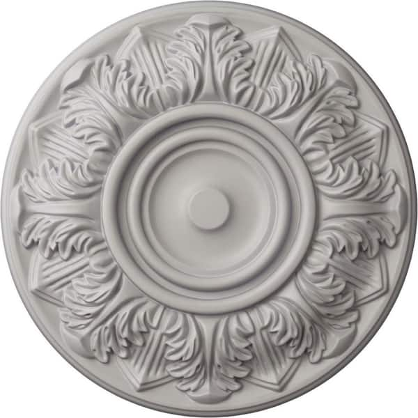 Ekena Millwork 1-3/8 in. x 13 in. x 13 in. Polyurethane Whitman Ceiling Medallion, Ultra Pure White