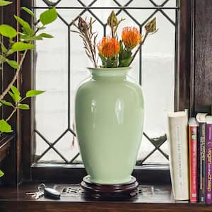 14 in. Celadon Tung Chi Decorative Vase