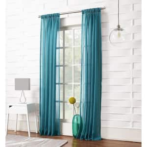 Marine Solid Rod Pocket Sheer Curtain - 50 in. W x 63 in. L