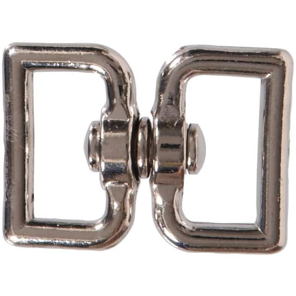 The Hillman Group 1 x 2 in. Double Swivel with Strap Eyes in Nickel Plated (10-Pack)