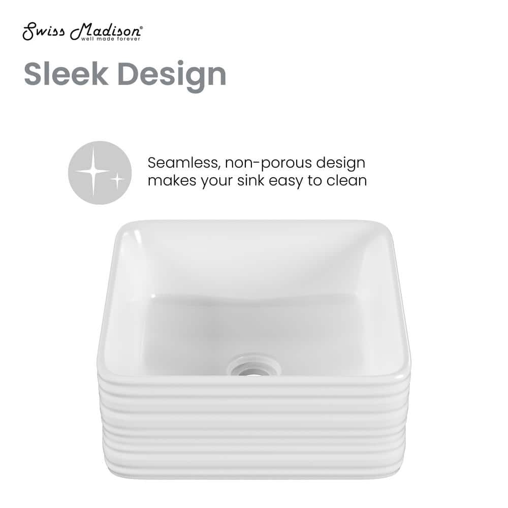 Adour 15'' White Ceramic Vessel Sink