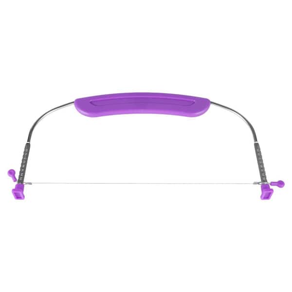 Stainless Steel Cake Leveler and Cutter with Double Wires and 9 Different Heights for Leveling and Molding Cakes, Purple