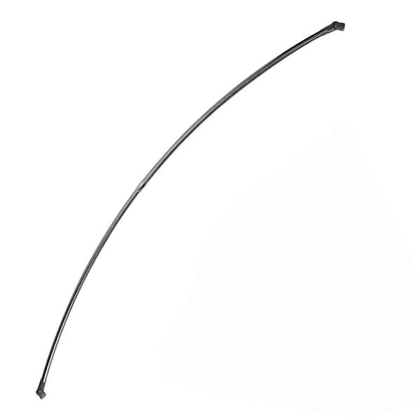 42-72 in. Stainless Steel Rust Proof Adjustable Curved Shower Curtain Rod in Black for Home Bathroom, Hotel Bathroom