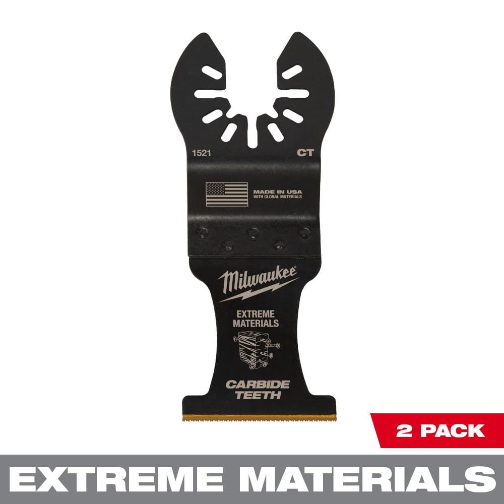 Milwaukee 1-3/8 in. Carbide Universal Fit Extreme Wood and Metal Cutting  Multi-Tool Oscillating Blade (2-Pack) 49-25-1522 The Home Depot
