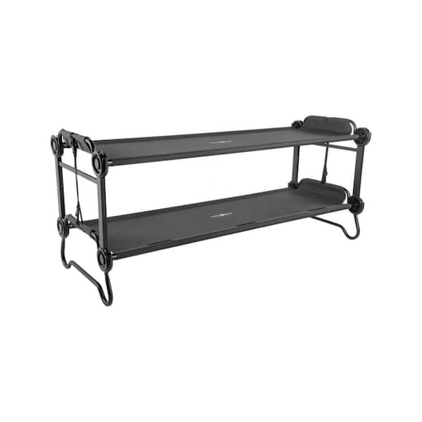Large Portable Bunkable Black Cot System with Side Organizers