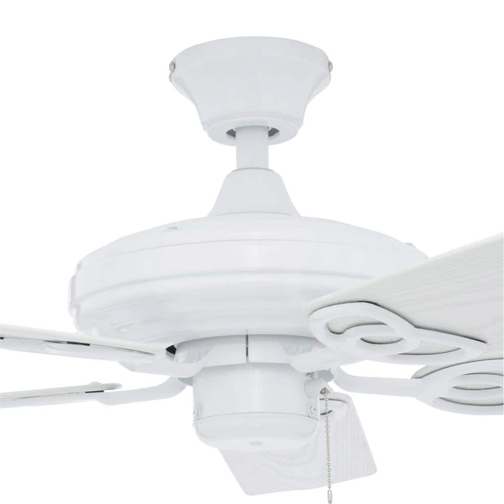 AirPro 52" White Outdoor Ceiling Fan with Lighting and Remote