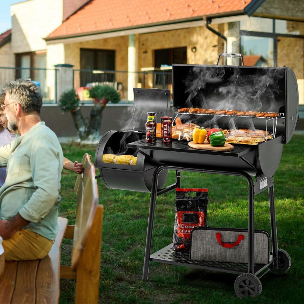 Royal Gourmet 30" Black Steel Charcoal Grill with Smoker