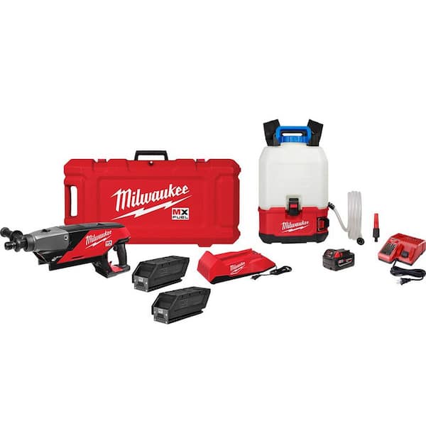Milwaukee MX FUEL Lithium-Ion Cordless Handheld Core Drill Kit with M18 4 Gal. Switch Tank Backpack Water Supply Kit