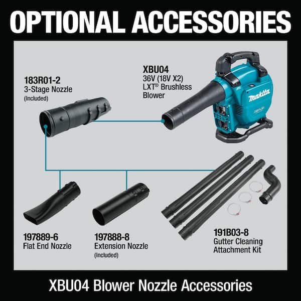 Nævne Banke biografi Makita 120 MPH 473 CFM 18V X2 (36V) LXT Lithium-Ion Brushless Cordless Leaf  Blower with Vacuum Attachment Kit (Tool-Only) XBU04ZV - The Home Depot