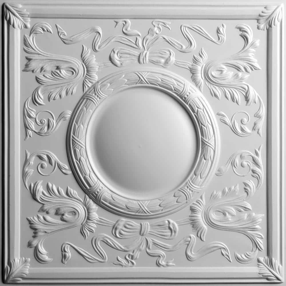 Ceilume Bella White 2 ft. x 2 ft. Layin or Glueup Ceiling Panel (Case