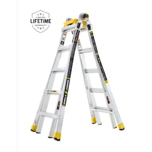 22 ft. Reach Aluminum Multi-Position Ladder w/ Project Bucket, Tool Hangers, 300 lbs. Load Capacity, Type 1A Duty Rating