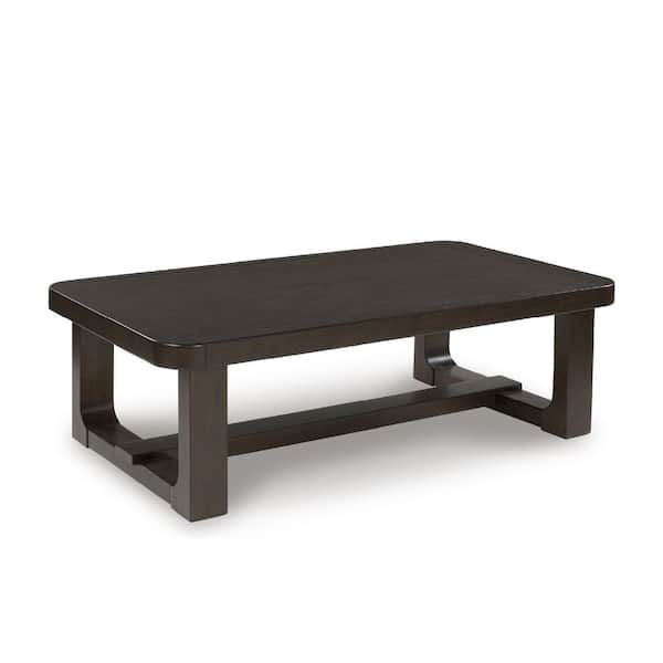 Breckington 56.25 in. Dark Brown Rectangle MDF Coffee Table