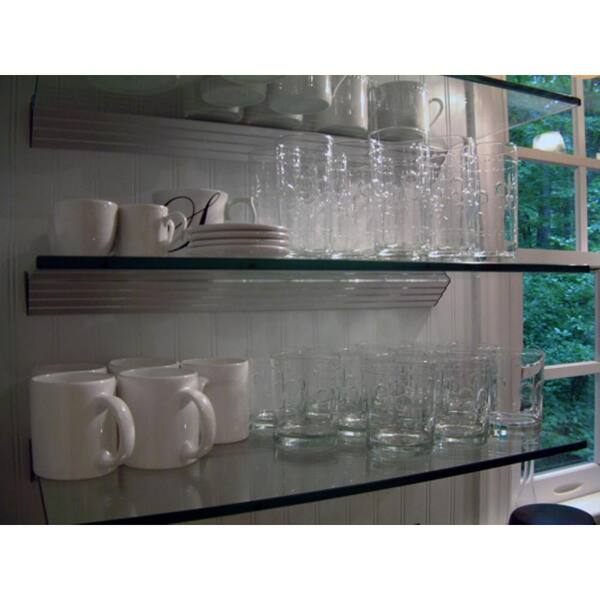 Wallscapes Glacier Clear Glass Shelf, Long Floating Glass Shelves