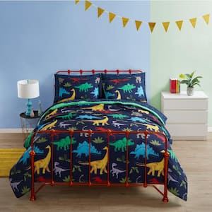Smarts and Crafts 3-Piece Multicolor Dinosaur Pals Microfiber Full/Queen Comforter Set