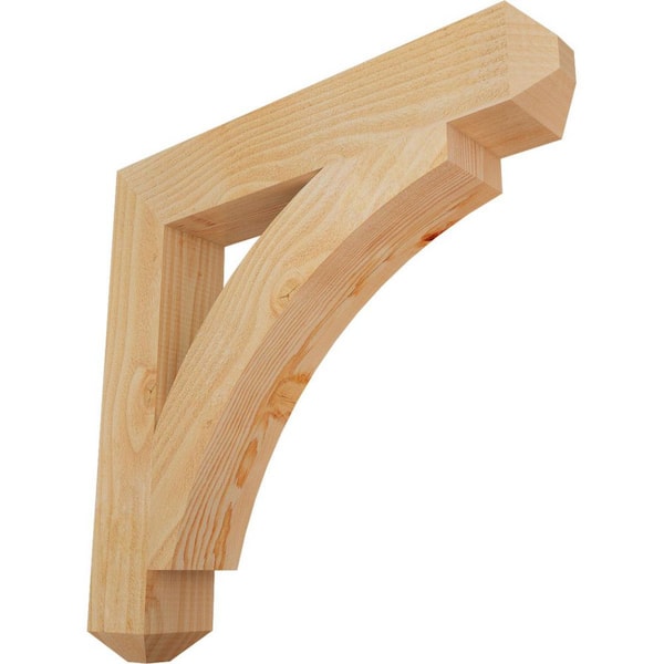 4 in. x 24 in. x 24 in. Douglas Fir Thorton Craftsman Rough Sawn Bracket