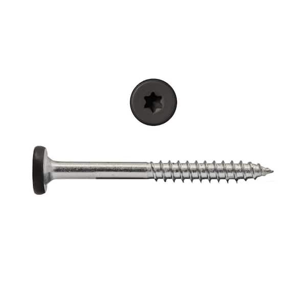 #9 x 1-7/8 in. Star Flat Head Stainless Steel Fascia Composite Deck Screws Dark Gray #53 (100-pieces)