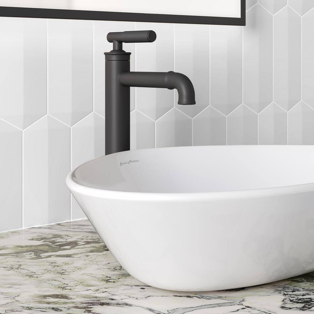 Avallon High Arc Single-Handle Bathroom Faucet in Matte Black