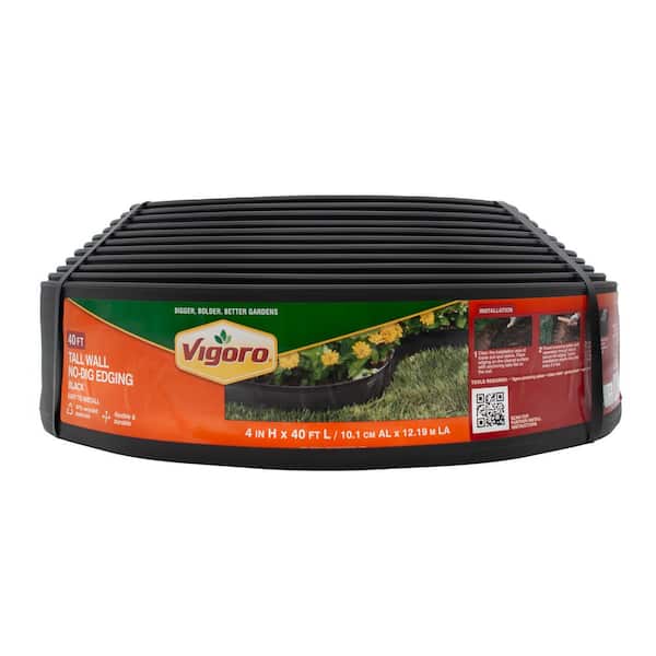 Vigoro 40 ft. L x 2.5 in. W x 4 in. H High Wall Black Plastic No