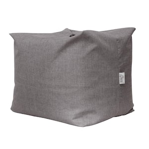 Magic Pouf Grey Linen Bean Bag Chair Convertible Ottoman/Floor Pillow