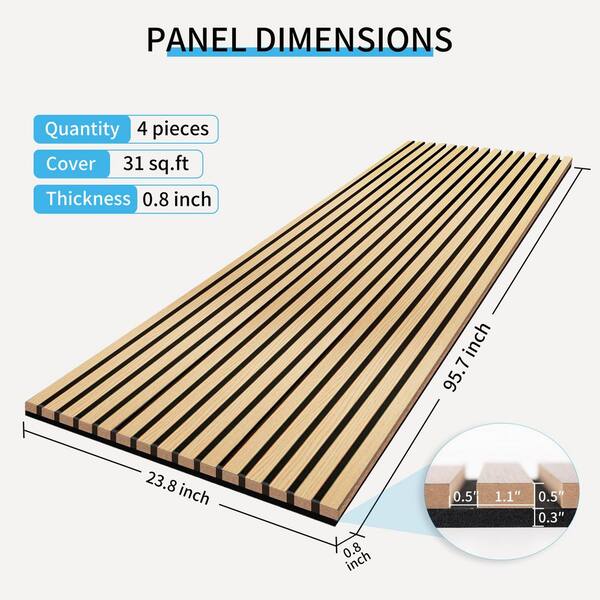 LONGKING 4/5in. x 2ft. x 8ft. Oak Finished Square Edge Slat MDF