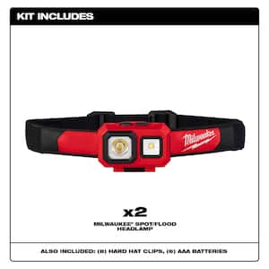 450 Lumens LED Spot/Flood Headlamp (2-Pack)