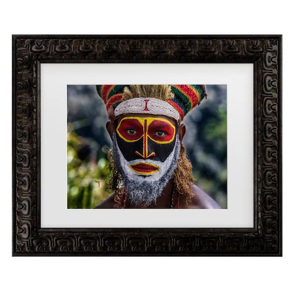 Joxe Inazio Kuesta Bold Tribal Garb Matted Framed Photography Wall Art 14.5 in. x 17.5 in