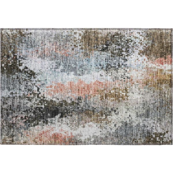 Mayfield Premium Machine Washable Abstract AMF2242 Granite 2 ft. x 3 ft. Accent Rug