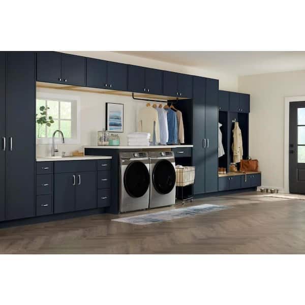 Leyton 24 in. W x 24 in. D x 96 in. H Ready To Assemble Plywood Slim Shaker Utility Pantry Kitchen Cabinet in Ink Blue