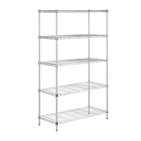 Honey-Can-Do 5-Tier 18 in. x 42 in. x 72 in. Shelving Unit in Chrome