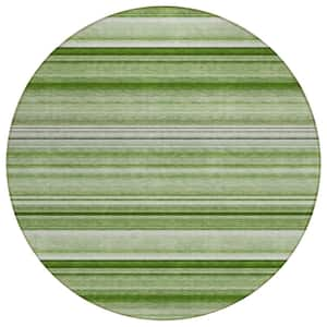 Chantille ACN529 Aloe 8 ft. x 8 ft. Round Machine Washable Indoor/Outdoor Geometric Area Rug