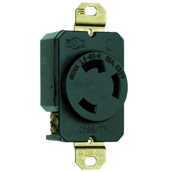 NEMA L6-30R Turn-Twist-Lock Locking Receptacle Outlet 30A 250V 2P 3W L6-30 
