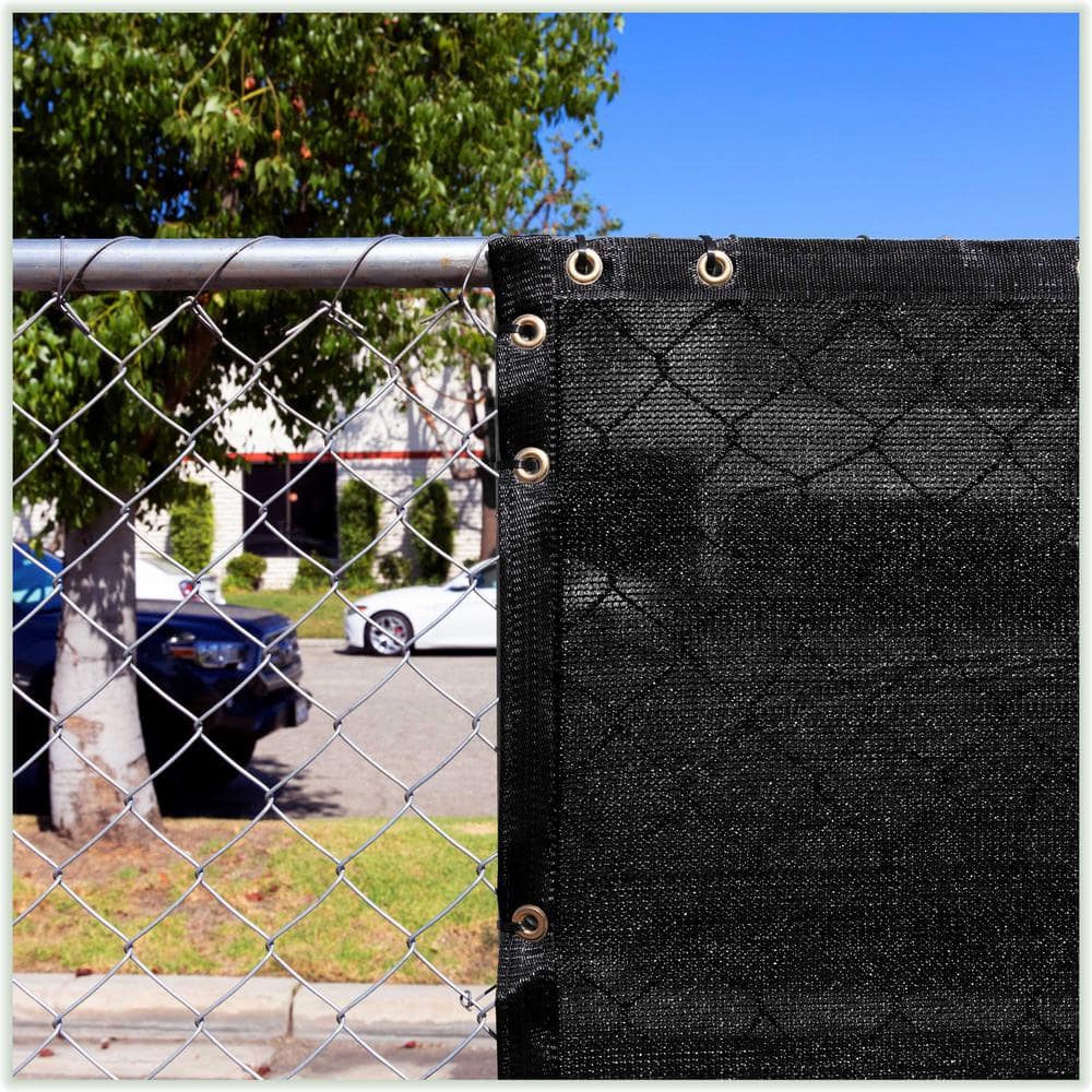 Black 5' x 10' High-Density Polyethylene Privacy Fence Screen