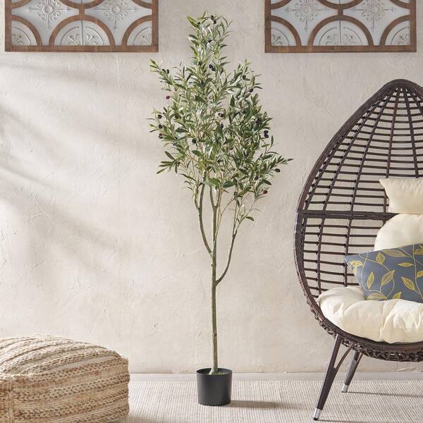 6 ft. Artificial Olive Tree in Pot for Indoor Decor LX-70528 - The