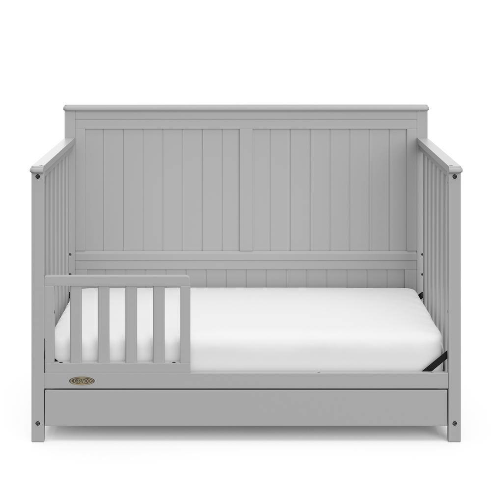 Pebble Gray 5-in-1 Convertible Crib with Storage Drawer