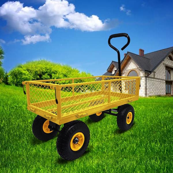 Miscool 3 cu. ft. Mesh Steel Frame Wagon Heavy-Duty Push
