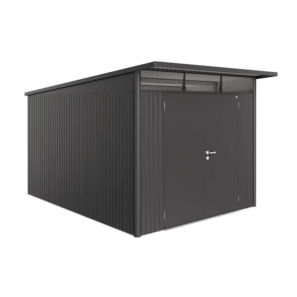 BIOHORT AvantGarde 9 ft. W x 12 ft. D Metal Shed with Double Door in Dark Gray (106 sq. ft.)