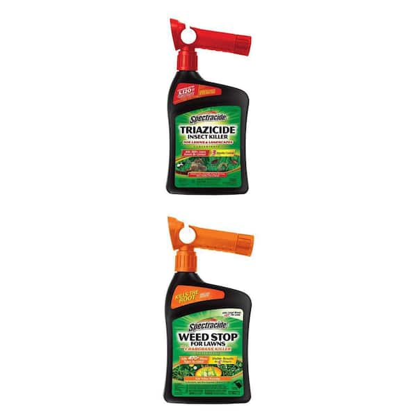 32 oz. Weed Stop Plus Crabgrass Killer Concentrate and 32 oz. Triazicide Ready-to-Spray Lawn Insect Killer Combo
