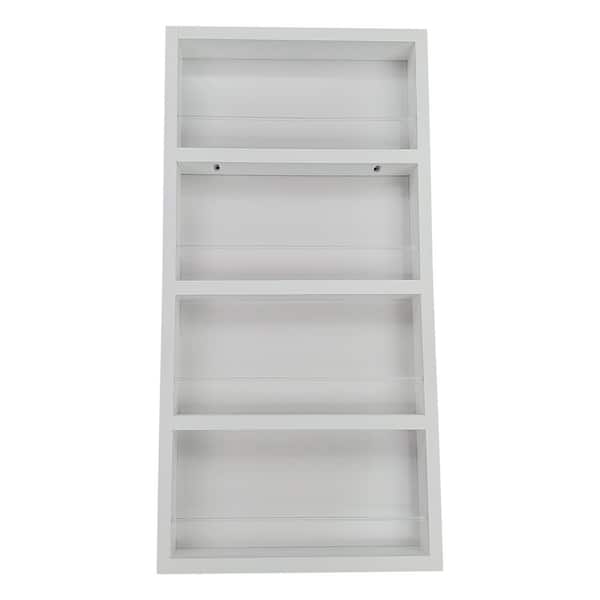 3.5 in. x 11 in. x 28 in. Malibu White Enamel Wood Spice Rack