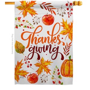 28 in. x 40 in. Thanksgiving Leaves Fall House Flag Double-Sided Decorative Vertical Flags