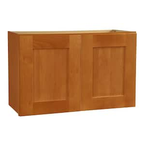 Newport 30 in. W x 12 in. D x 12 in. H Assembled Plywood Wall Bridge Kitchen Cabinet in Cinnamon with Soft Close