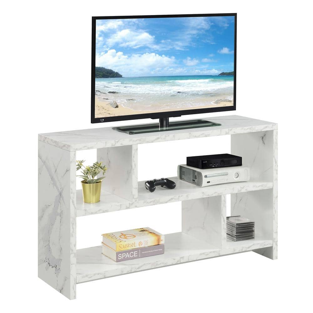 Northfield 48'' White Faux Marble Modern TV Stand Console