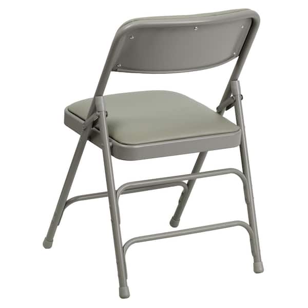 Flash Furniture 2-Pack Hercules Series Folding Chairs - Double Braced, Beige Vinyl, 300 Lb Capacity