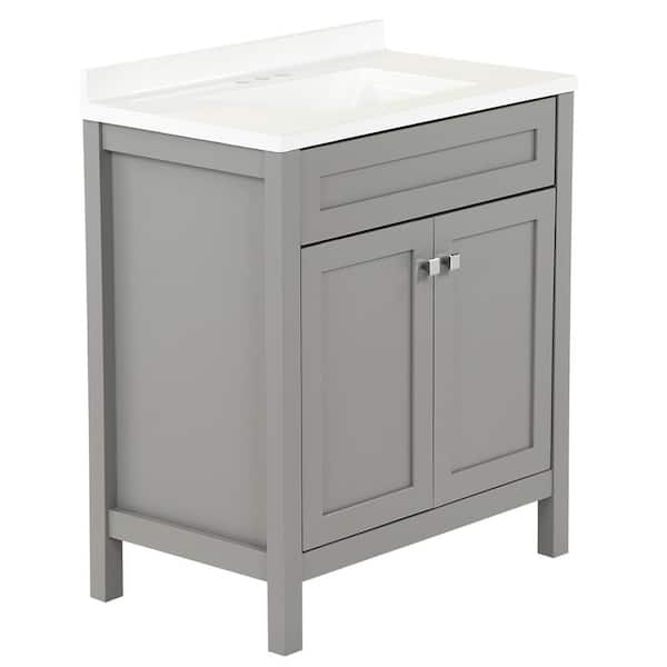 Home Decorators Collection Maywell 31 in. W x 19 in. D x 38 in. H Single  Sink Bath Vanity in Sterling Gray with White Cultured Marble Top  HD2030P2V21-ST - The Home Depot