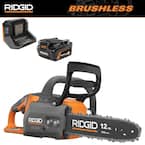 18V Brushless 12 in. Cordless Chainsaw with 6.0 Ah MAX Output Battery and Charger