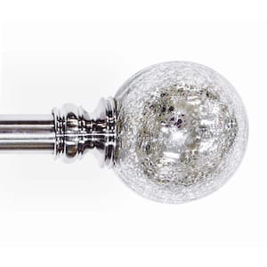 36 in. L - 72 in. L Telescoping Premium 1 in. Single Rod Kit in Brushed Nickel with Mercury Tinted Glass Sphere Finial