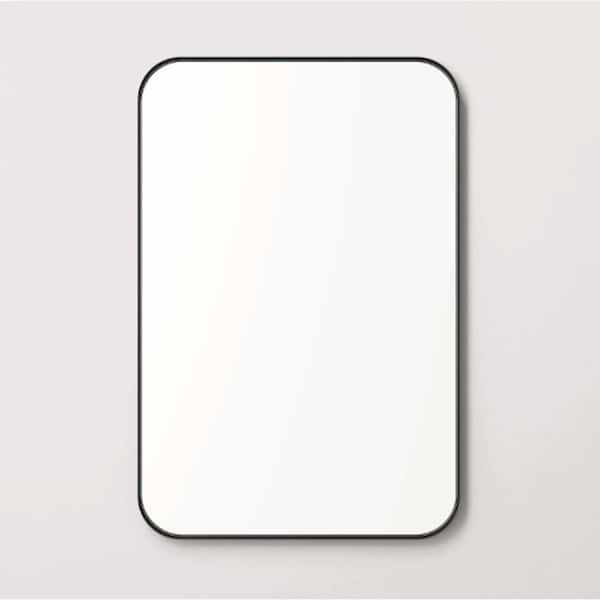Unbranded 24 in. W x 36 in. H Rectangle Framed Mirror, Wall Mirror with Aluminum alloy Frame for Living Room, Bedroom in Black
